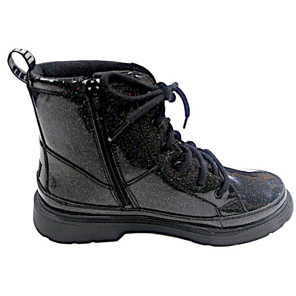 UGG Robley Glitter Black Shiny Big Kids Zipper Boots Size 6 Excellent Condition - Picture 4 of 9